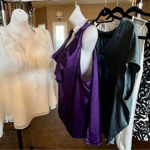 Elegant Silky Blouses Sz XL WHBM